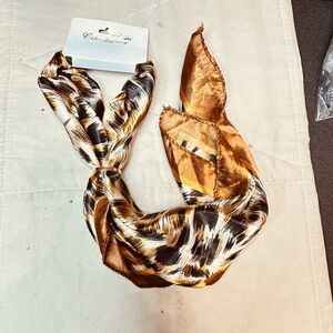 Chloe Accessory Bag Scarf Animal Print Gold Cream & Black NWT